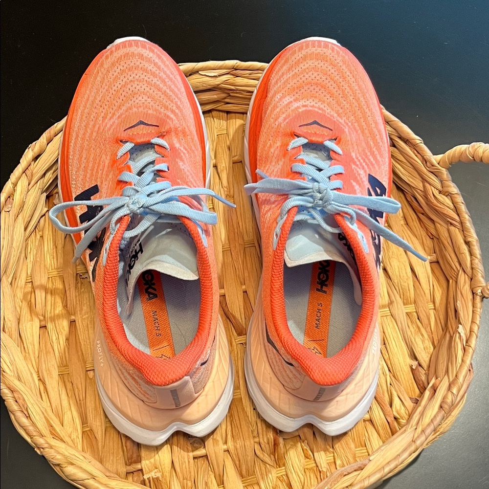 Hoka Coral and Blue Women's Sneakers